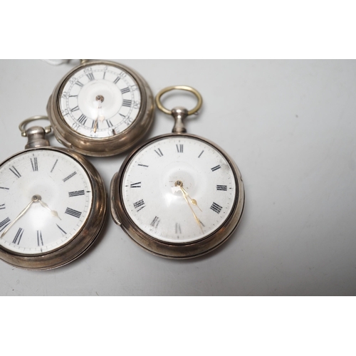 1917 - An 18th century silver pair cased keywind verge pocket watch, by Sam Toulmin, London, a similar watc... 