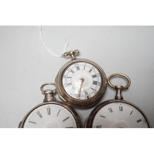 1917 - An 18th century silver pair cased keywind verge pocket watch, by Sam Toulmin, London, a similar watc... 