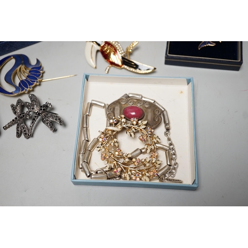 1930 - A small quantity of assorted jewellery including costume and a 925 and gem set necklace and two 925 ... 