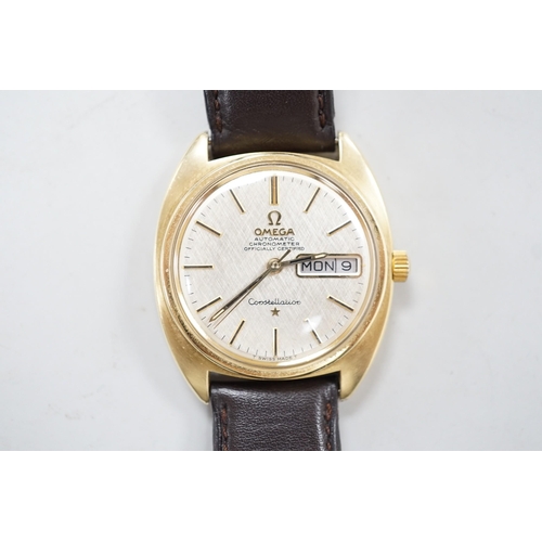 1954 - A gentleman's 1960's? steel and gold plated Omega Constellation Automatic wrist watch, on associated... 