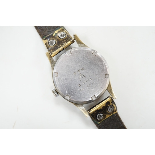 1955 - A gentleman's 1940's/1950's military issue steel Vertex manual wind black dial wrist watch (one of t... 