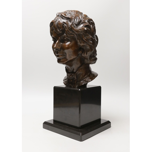 1289 - Ronald Cameron (b.1930) bronze bust, 'Cynthia', 41cm tall