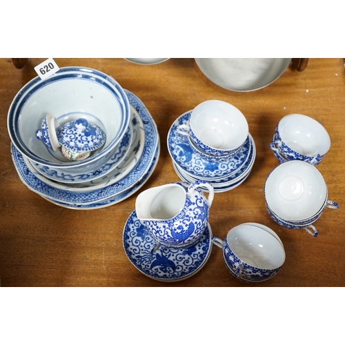 620 - A group of 19th/20th century Japanese blue and white porcelain