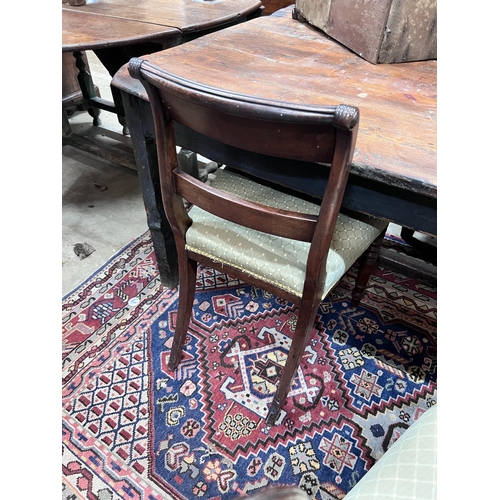 107 - Three Regency mahogany dining chairs *Please note the sale commences at 9am.