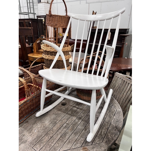 115 - Illum Wikkelso - A painted rocking chair, width 55cm, depth 45cm, height 91cm *Please note the sale ... 