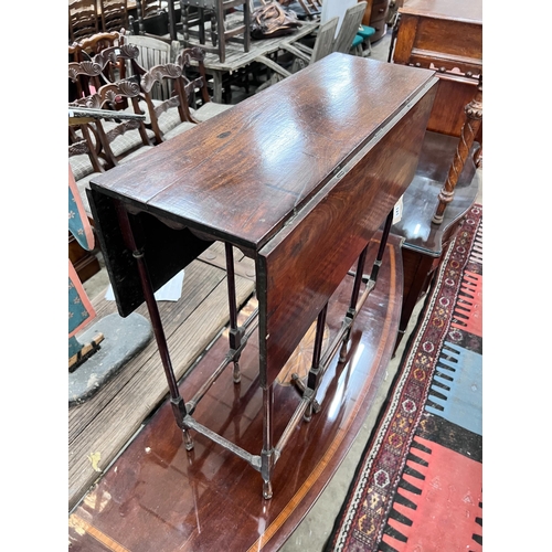 121 - A mahogany spider leg table, width 71cm, depth 27cm, height 71cm *Please note the sale commences at ... 