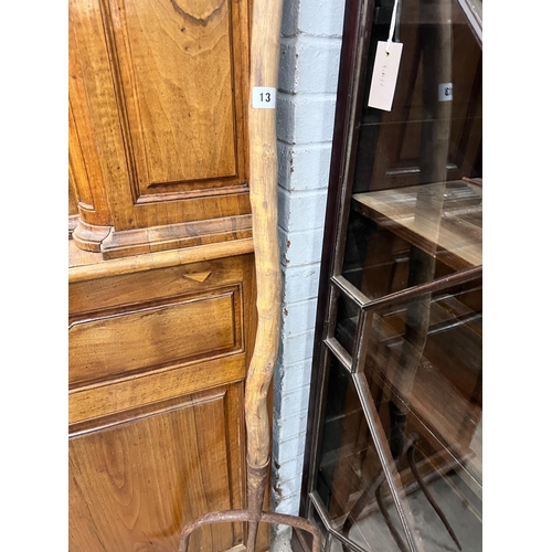 13 - A provincial wrought iron and wood pitchfork, length 175cm *Please note the sale commences at 9am.... 