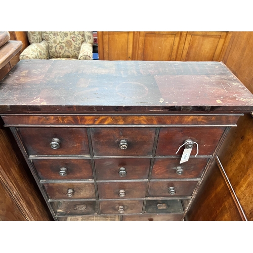 133 - A collector's chest (missing three drawers), width 70cm, depth 28cm, height 116cm *Please note the s... 