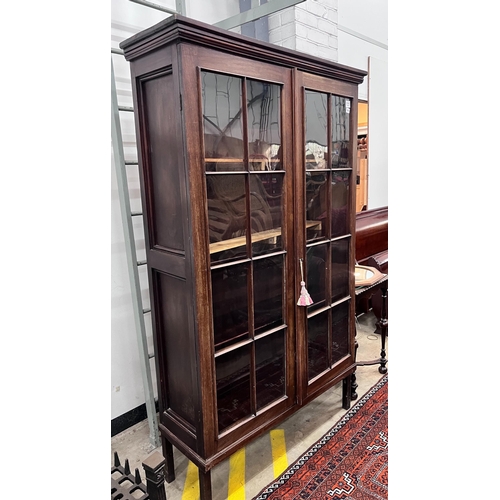 14 - A George III mahogany glazed two door bookcase, width 112cm, depth 38cm, height 188cm*Please note th... 