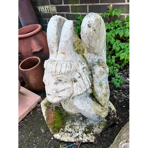 144 - A reconstituted stone gargoyle ornament, height 56cm *Please note the sale commences at 9am.