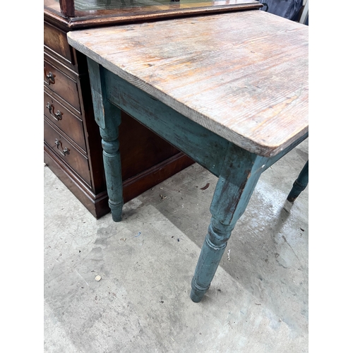 194 - A Victorian part painted pine side table, width 91cm, depth 59cm, height 73cm *Please note the sale ... 