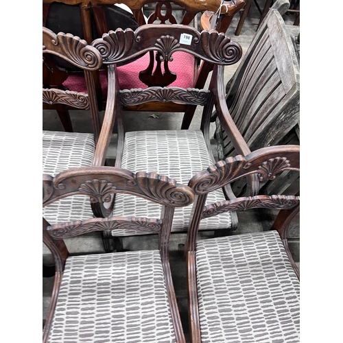 198 - A set of eight William IV mahogany dining chairs, including two carvers *Please note the sale commen... 