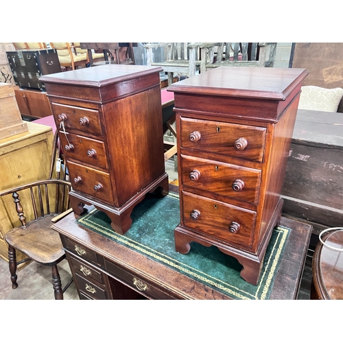 210 - A pair of mahogany bedside chests (converted from desk pedestals), width 34cm, depth 39cm, height 67... 