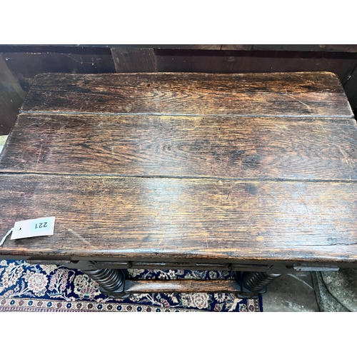 221 - A 17th century style oak side table, width 76cm, height 66cm *Please note the sale commences at 9am.... 