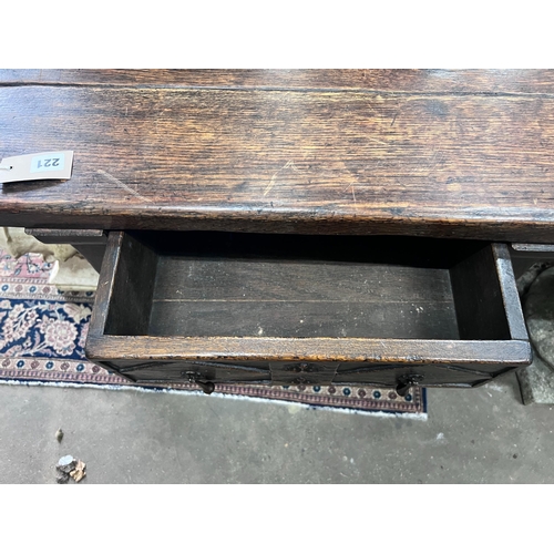 221 - A 17th century style oak side table, width 76cm, height 66cm *Please note the sale commences at 9am.... 