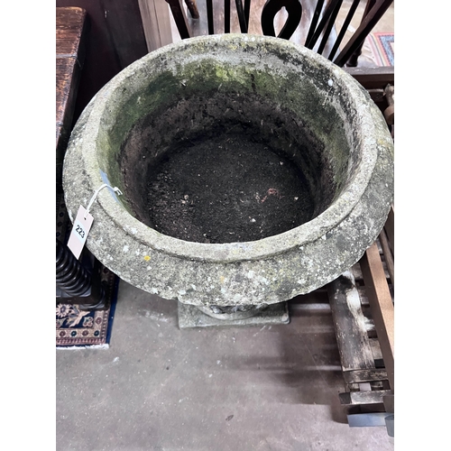 223 - A reconstituted stone garden urn, height 70cm *Please note the sale commences at 9am.