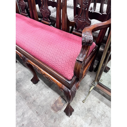 238 - A Chippendale style mahogany chair back settee, width 160cm *Please note the sale commences at 9am.... 