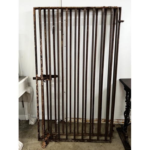 24 - A pair of wrought iron garden gates, each gate width 93cm, height 160cm *Please note the sale commen... 