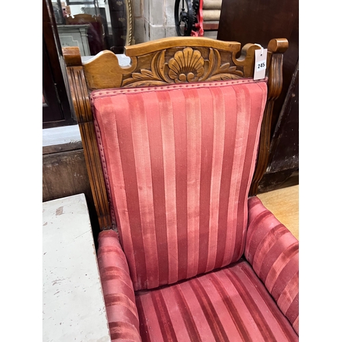 245 - An Edwardian walnut armchair *Please note the sale commences at 9am.