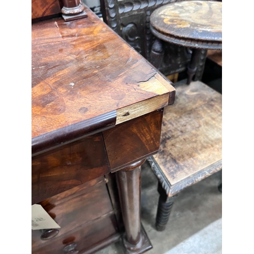 246 - A 19th century French flame mahogany dressing chest, width 90cm *Please note the sale commences at 9... 