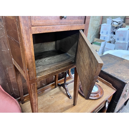 251 - A 19th century Italian walnut bedside cabinet, width 40cm *Please note the sale commences at 9am.... 