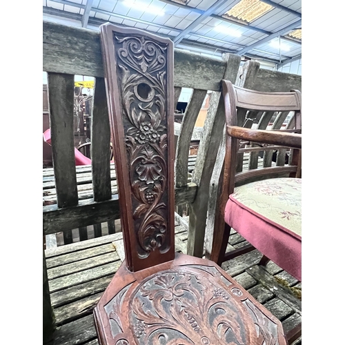 260 - A Regency mahogany elbow chair and a carved walnut spinning chair *Please note the sale commences at... 