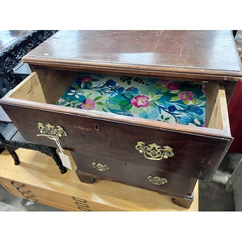 267 - An 18th century style walnut three drawer chest, width 60cm *Please note the sale commences at 9am.... 