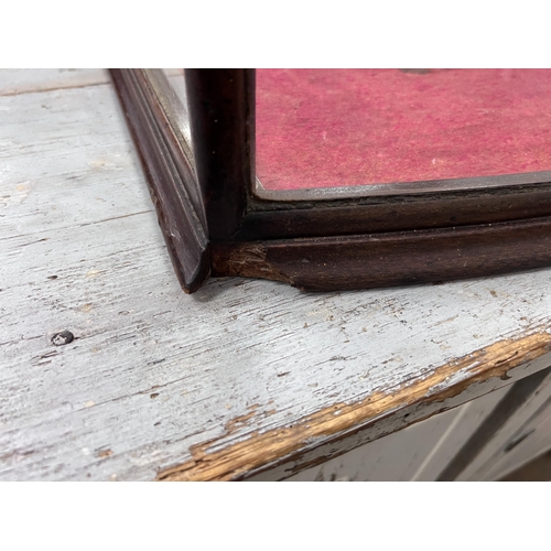 270 - A late Victorian mahogany table top shop display cabinet, width 61cm, height 96cm *Please note the s... 