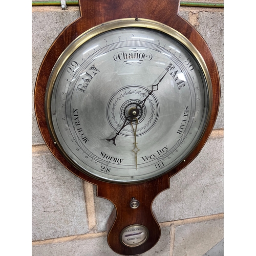 293 - An early 19th century strung mahogany wheel barometer, 109cm *Please note the sale commences at 9am.... 