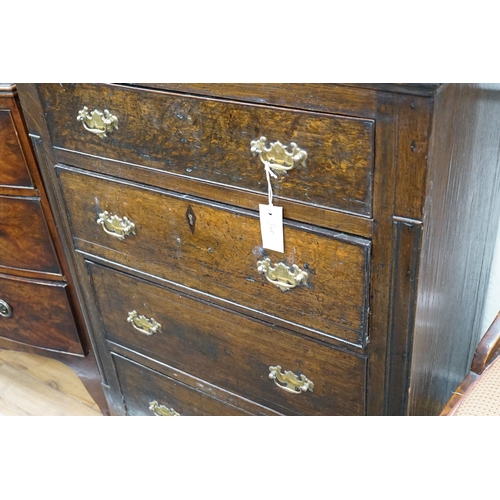 308 - An 18th century style oak four drawer chest, width 75cm *Please note the sale commences at 9am.... 