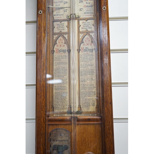 310 - An Admiral Fitzroy oak cased barometer, 117cm Ivory submission reference: LDTFPXB1 *Please note the ... 