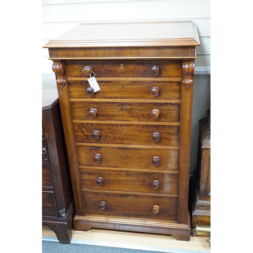 316 - A Victorian mahogany seven drawer collector's chest, width 69cm, depth 52cm, height 114cm *Please no... 