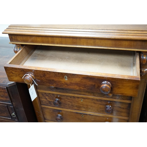 316 - A Victorian mahogany seven drawer collector's chest, width 69cm, depth 52cm, height 114cm *Please no... 