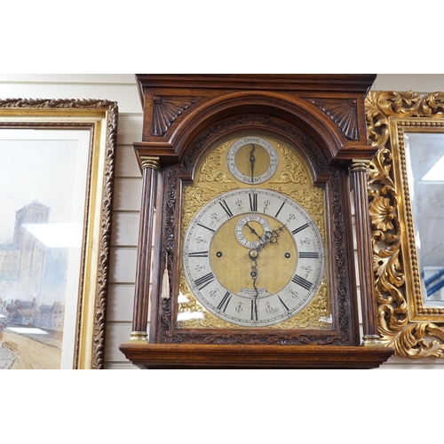 317 - A late Victorian Camerer Cuss & Co carved oak chiming longcase clock, height 237cm *Please note the ... 