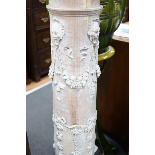 331 - A part painted composition and turned beech pedestal, height 131cm *Please note the sale commences a... 