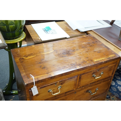 332A - A modern Georgian style yew veneered chest, width 78cm *Please note the sale commences at 9am.... 