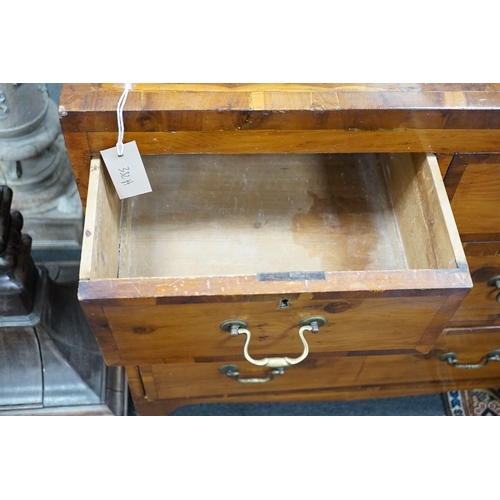 332A - A modern Georgian style yew veneered chest, width 78cm *Please note the sale commences at 9am.... 