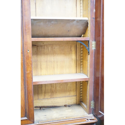 338A - A 19th French mahogany library bookcase, width 110cm, height 221cm *Please note the sale commences a... 