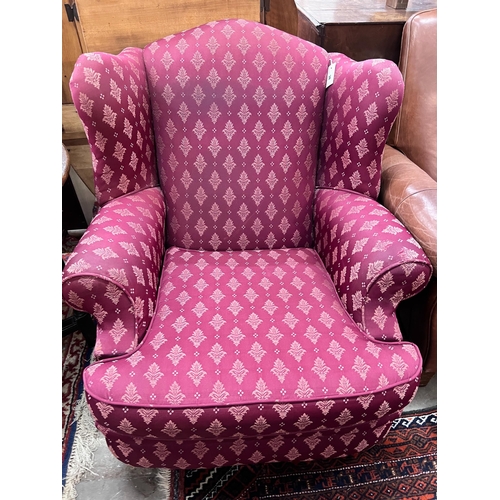 38 - A Victorian style upholstered armchair, width 90cm, height 100cm *Please note the sale commences at ... 