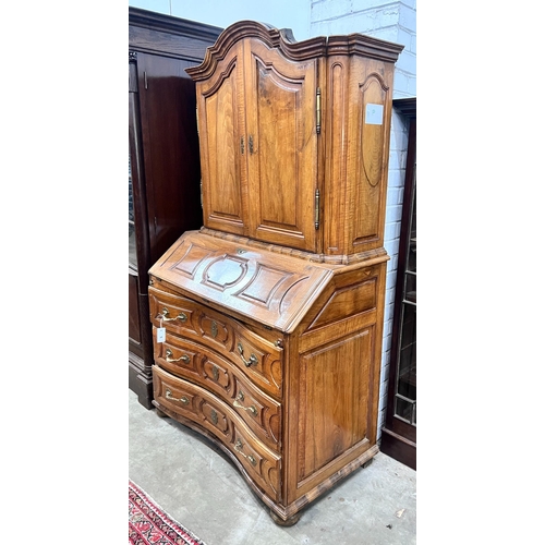 5 - A 19th century German walnut bureau cabinet, width 105cm, depth 57cm, height 188cm*Please note the s... 