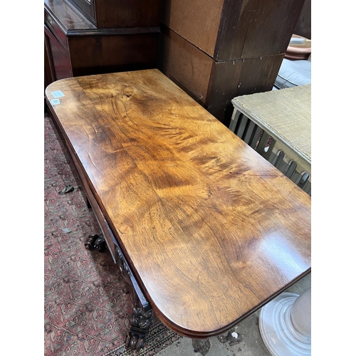 51 - An early Victorian rectangular rosewood folding tea table, width 91cm, depth 45cm, height 72cm *Plea... 