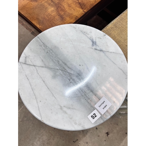 52 - A circular marble pedestal, diameter 35cm, height 80cm *Please note the sale commences at 9am.... 