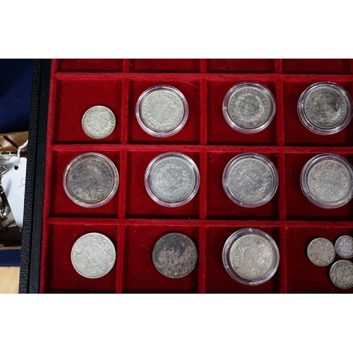 611A - British India silver coinage, William IV to Edward VII - a William IV one rupee 1835 with die error ... 