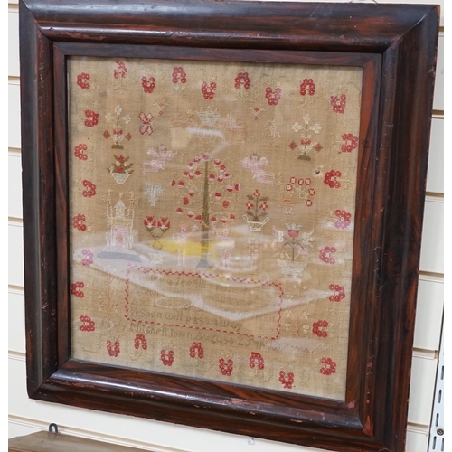 615A - A large framed sampler, 1817, 57 x 56cm including frame