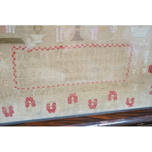 615A - A large framed sampler, 1817, 57 x 56cm including frame