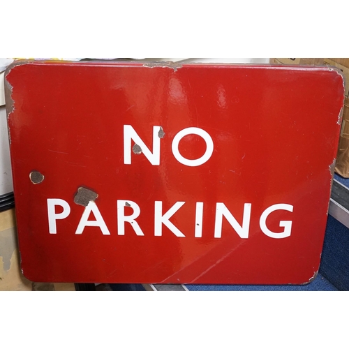 620A - A British Rail 'No Parking' enamel sign, 46 x 61cm