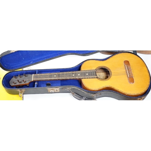 626 - A French Parlour guitar by Bervex with hard case