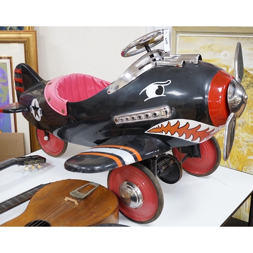 628 - A vintage American Airflow Shark Attack child's pedal aeroplane