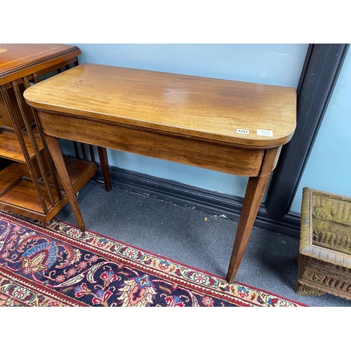 75 - A George III mahogany card table, width 91cm, depth 45cm, height 73cm *Please note the sale commence... 