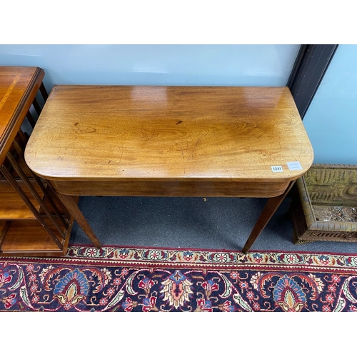 75 - A George III mahogany card table, width 91cm, depth 45cm, height 73cm *Please note the sale commence... 